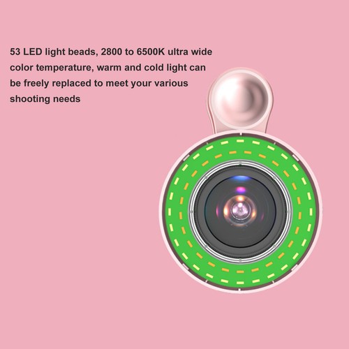 (Pink)15X Macro Lens With Mini Clip Light Macro Lens For Smartphone 2800 - Zdjęcie 3 z 23