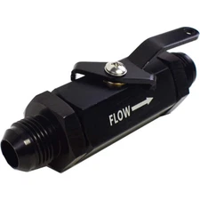 AN10 10AN Male Aluminum Inline Fuel Shut Off Valve w/ Cable Lever Black