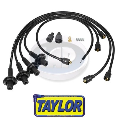 TAYLOR 8MM BLACK SPARK PLUG WIRES SET vOLKSWAGEN T1 BUG BEETLE T2 BUS GHIA SUPER