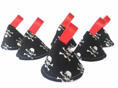 SMALL FACE WORLD Black Skulls Pee Pee Teepee x6 // Wee Stop Cones Teepees / Boy Baby Shower Nappy
