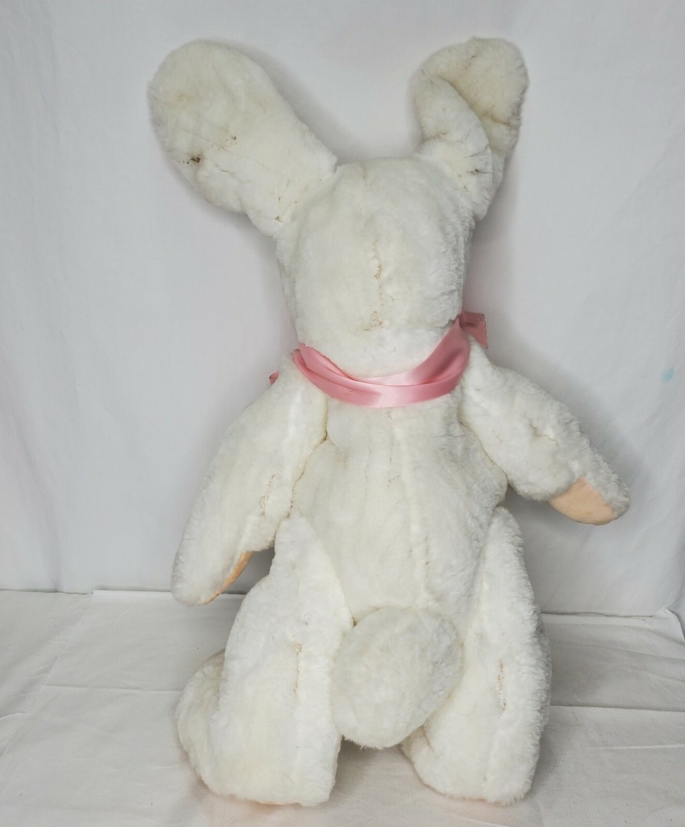 PinkRabbit ② Vintage 1960s Pink Easter Bunny Rabbit Plush Pink Eyes