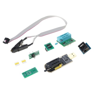 CH341A USB Programmer Kit for 24 25 Series EEPROM Flash BIOS SOIC8 Test Clip Set