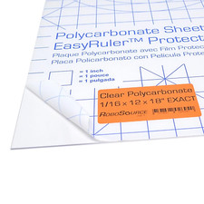 Polycarbonate Clear Plastic Sheet 12" X 18" X 0.0625" 1/16" Exact, Easyrule...