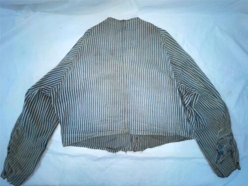 CHAQUETA ABRIGO A RAYAS DE FERROCARRIL INGENIERO TAREAS TRABAJO JEAN BIG MAC DE COLECCIÓN AÑOS 40 - Imagen 6 de 12