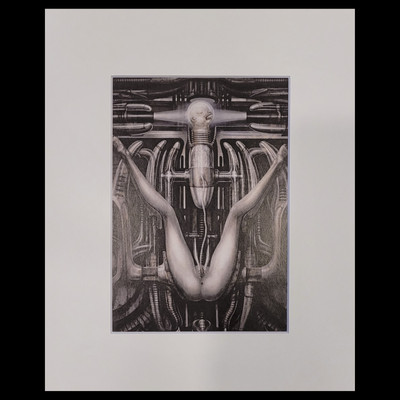 H. R. Giger ''Todgebarmaschine III Surreal Sci-Fi Collectible Custom Matted Print