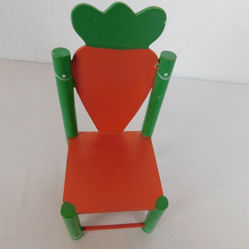 Carrot Back Wood Wooden Orange Green Chair Doll Bear Toy Easter Spring 6" High - 第 5/7 張圖片