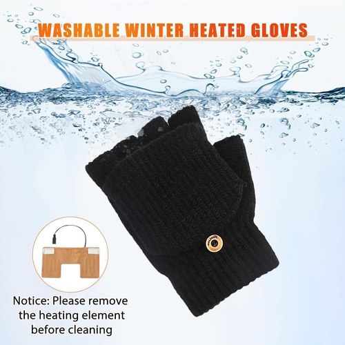 USB Beheizte Handschuhe, Half Hands Beheizte Fingerlose Handschuhe Waschbares Er - Bild 3 von 7