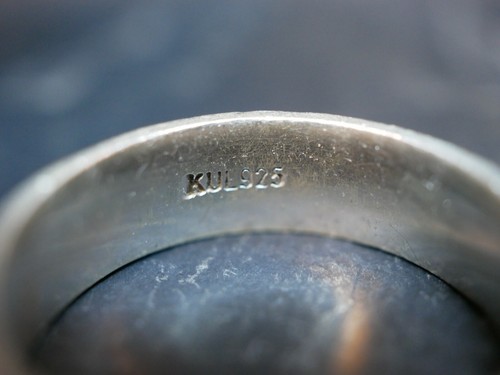 Schlichter 925 Silber Ring KUL Signiert Rille Schlicht Gravur Nadine 04.07.2005 - 第 8/12 張圖片