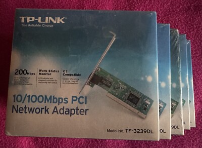 5 x TP-LINK The Reliable Choise 10/100Mbps PCI Network Adapter, neu in OVP