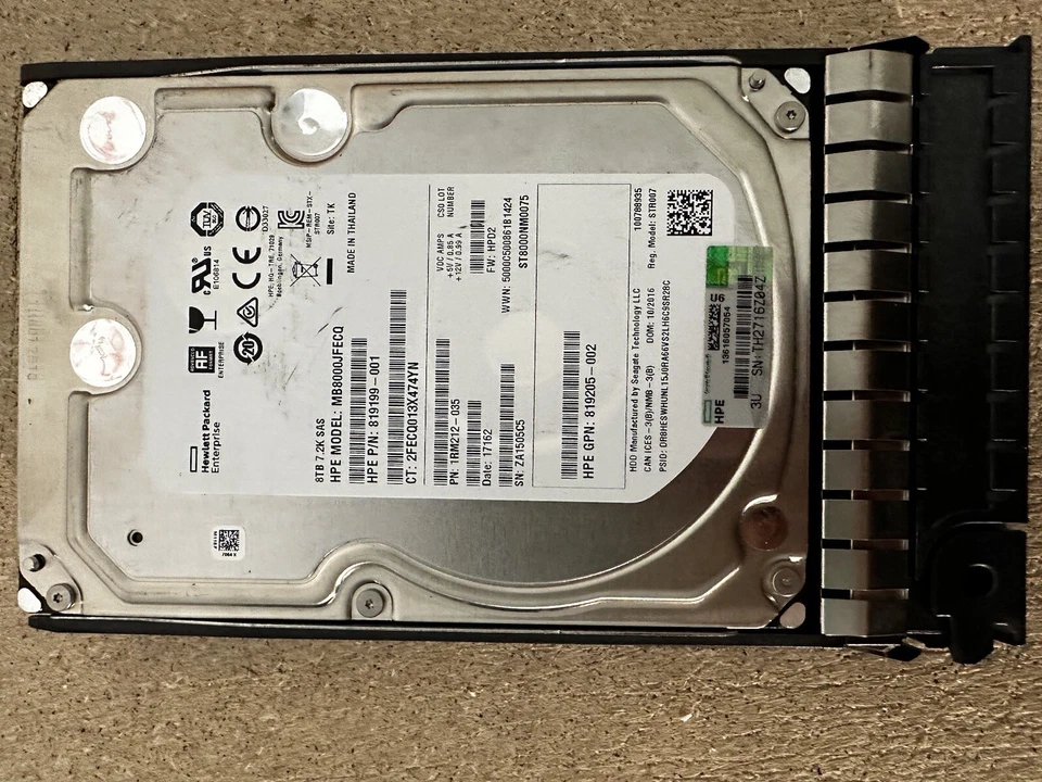 HP Midline Hard Drive 8TB 7.2K SAS 3.5 inch 12Gbps HDD - 858650-001 - Image 2 of 2