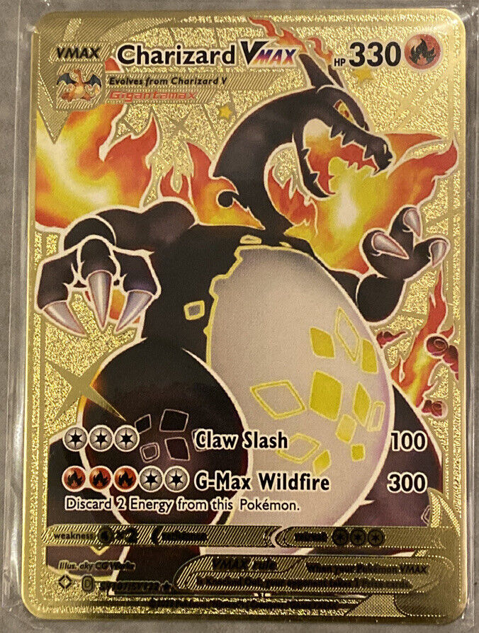 Charizard VMAX HF Shiny Gold Metal Card