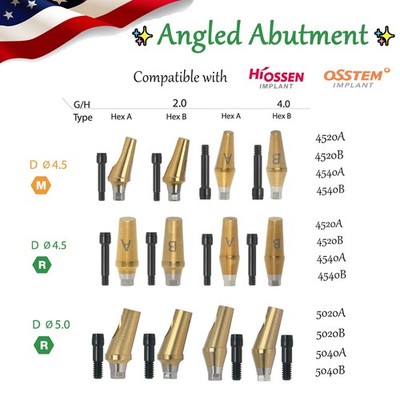 US Fit Hiossen/Osstem Angled Abutment 17° Anatomic Design Mini/Regular Platform