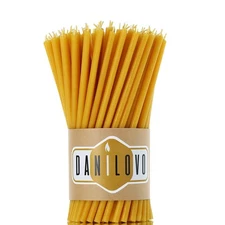 Danilovo Pure Beeswax Candles - No-Drip, Smoke-Less, Tall, Thin Taper Candles –