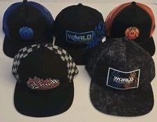 World Industries Lot of 5 Trucker Snapback Hats Devil Man Skateboard Brand New