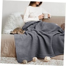 Organic GOTS Cotton Blanket, Full/Queen - 350 GSM, Queen / Full Dark Grey