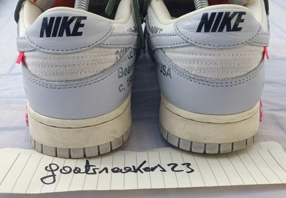 Off-White x Nike Dunk Low Lot 22/50 2021 EU 44 US 10 Très Bon État CheckCheck - Photo 3/4