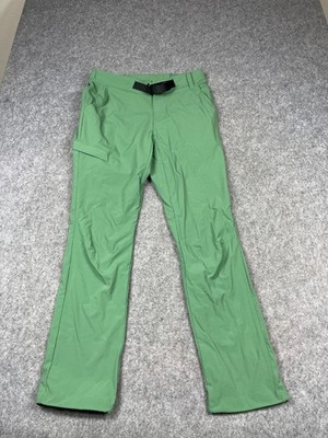 Seadon Pants Mens Medium (36x31) Green Belted Nylon Stretch Trail Hiking Golf