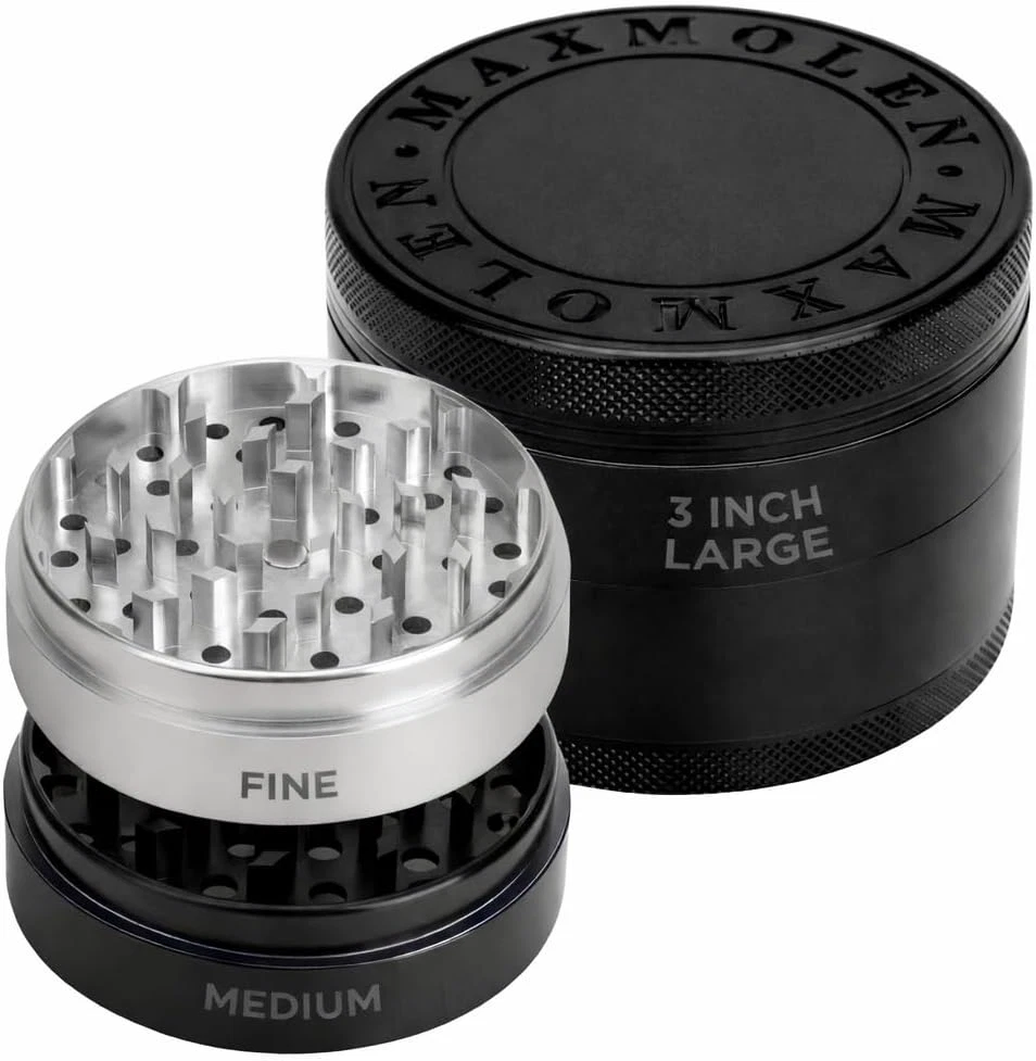3" Inch Large Spice & Seasoning Grinder, Dual Grind Plate for Fine and Medium Re