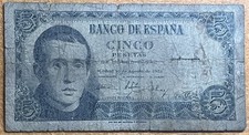 Spain 1951 5 Pesetas Banknote