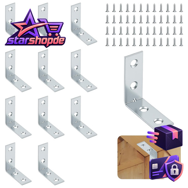 12 StüCk Winkelverbinder, 40X40Mm Winkel Metallwinkel 90 Grad-image