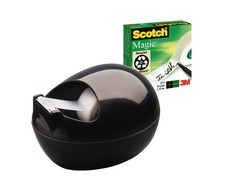 Scotch Magic Tape Dispenser by Karim Rashid (Black) with 1 roll of Scotch Magic 
