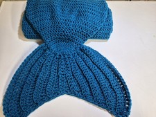 Blue Mermaid Tail Blanket Child Size Fits Up to 10 Years Old Mermaid Tail Throw