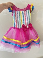 Weissman Rainbow Sequin Dance Recital Costume Pink Tulle Girls SC