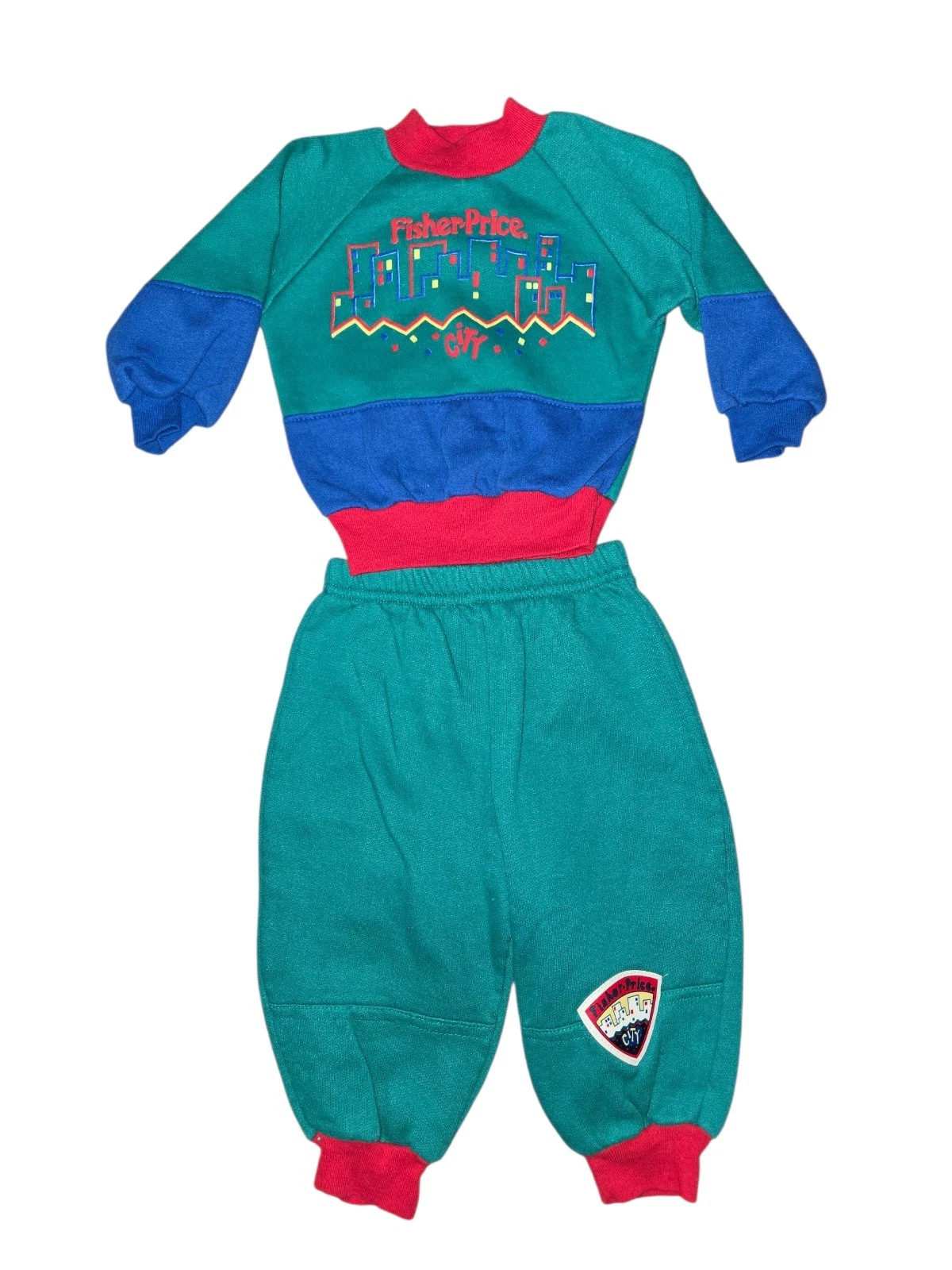 Vintage Fisher Price City Baby Child Clothing Set Shirt Pants 18 Months
