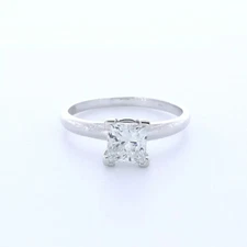 Solitaire Engagement Ring 14K Gold 1.10 Carat Princess Lab-Grown Diamond E VS2