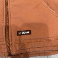 Berne Workwear Canvas Vest Brown Sherpa Lined Work Vest Size M 00053