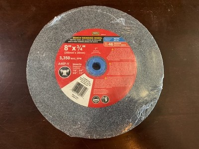 BENCH GRINDING WHEEL 8'' x 3/4'' 46 medium grit for Metal 1'' arbor Mibro 980510