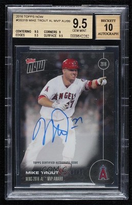2016 Now Topps Online Exclusive Off-Season 90/99 Mike Trout BGS 9.5 Auto n0j