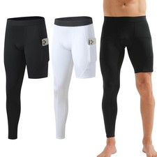 Men's Compression Pants 2-Pack - Leg Basketball Running Tights, Athletic Base...