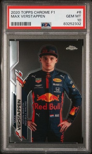 Max Verstappen 2020 TOPPS CHROME F1 #6 PSA 10 GEM MT RC