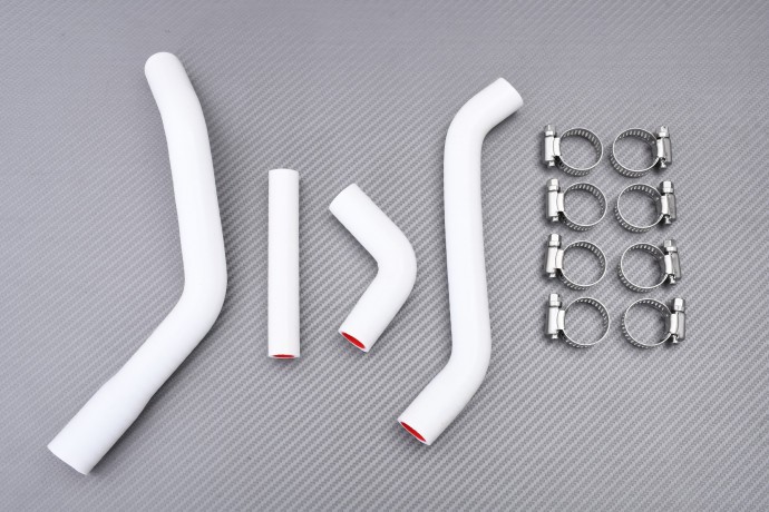 Durites radiateur blanches en silicone tressé pour YAMAHA YZ450F