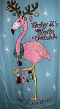 Simply Southern, Short Sleeve, T-shirt, Women’s Large, Flamingo Christmas 