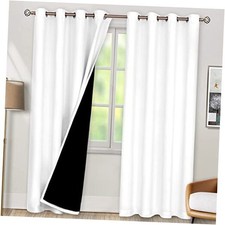 Blackout Curtains for Living Room - Black Out 52"W x 84"L Pack of 2 White
