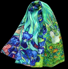 100% Silk mulberry Scarf Women shawl Wrap neckerchief floral green yellow MY228