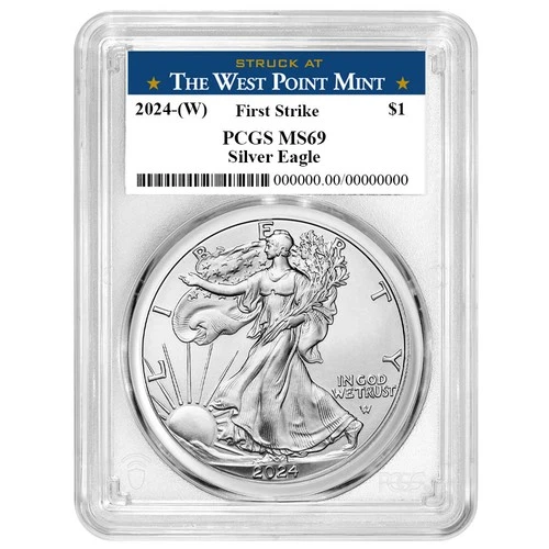 2024 (W) $1 American Silver Eagle PCGS MS69 FS West Point Label