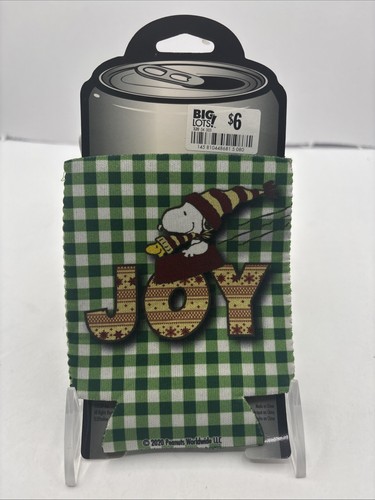 Peanuts Comic Strip Snoopy Sledding Can Cooler Koozie 2-Sided ~ NEW ~ - Picture 2 of 7