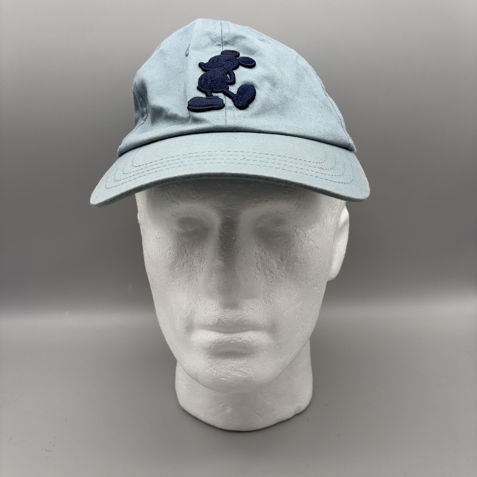 Disney Mickey Mouse Hat Cap Strap Back One Size Blue Embroidered 28 Patch Mens