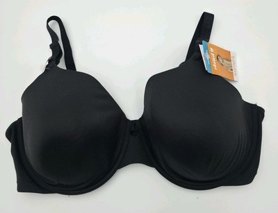 Warners Cloud 9 T-Shirt Bra Womens 40D Black Underwire Lightly Lined RB1691A