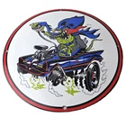 Vintage Rat Fink Hot Rod Batmobile Porcelain Sign - Kustom Fink Sign