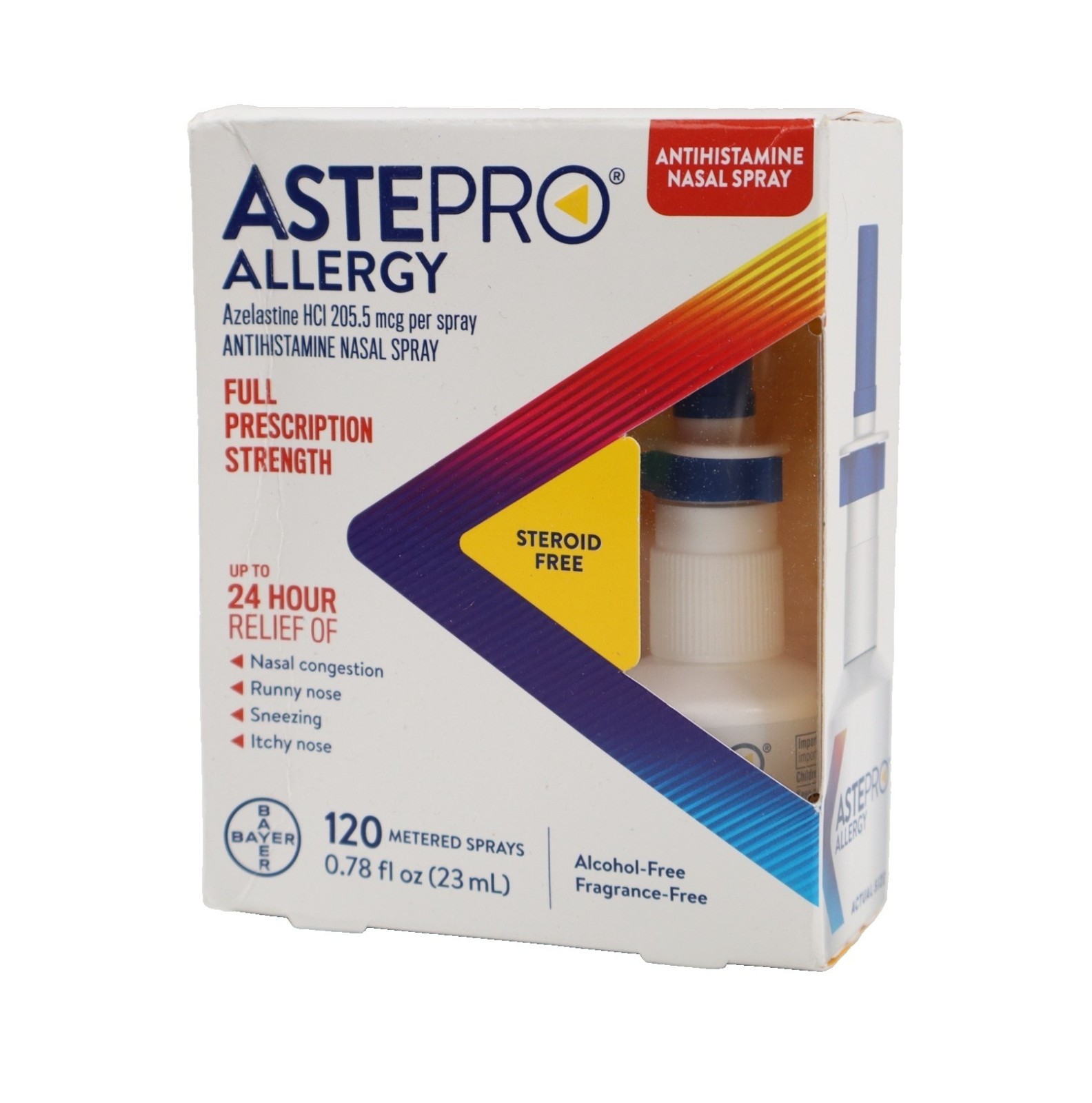 Astepro 24hr Steroid Free Allergy Relief Spray / Azelastine HCl, 120 ...