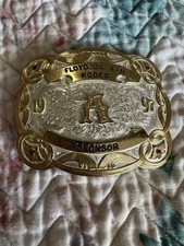 Vtg 1997 Montana Silversmiths Rodeo Buckle - Floyd Co. 4-H Sponsor -Silver Plate
