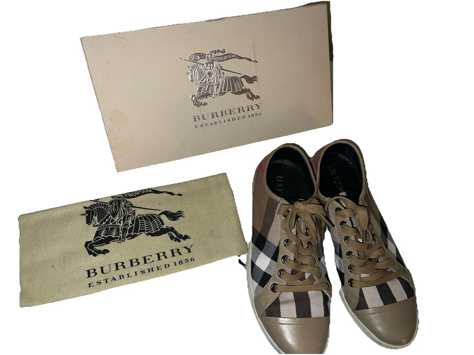 Mujer US 7 EU 37 Burberry House Check Zapatillas Cuero Detalles - Minorista $365 Foto 4 de 4