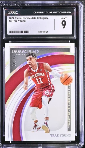 2022 Immaculate Collegiate Silver- Trae Young /49 CGC 9 MINT – Top Pop 1/1!
