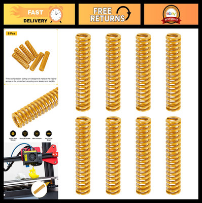 8pcs 3D Printer Compression Springs, 20mm OD x 80mm Length, Light Load, Yellow