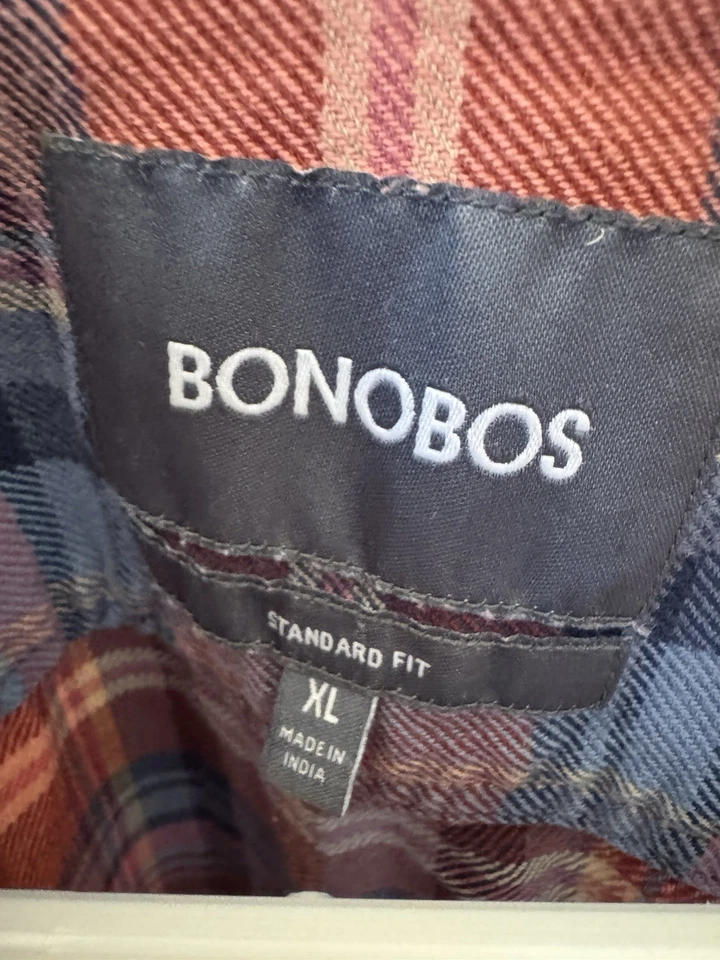 Camisa Bonobos Para Hombre Franela a Cuadros Abotonada Talla XL Ajuste Estándar Foto 3 de 4