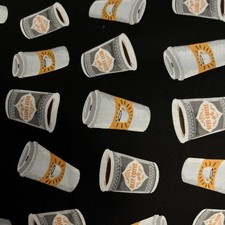 Coffee To Go Cotton Fabric